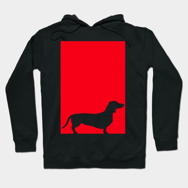 Dachshund dog red silhouette Hoodie by Arteria6e9Vena